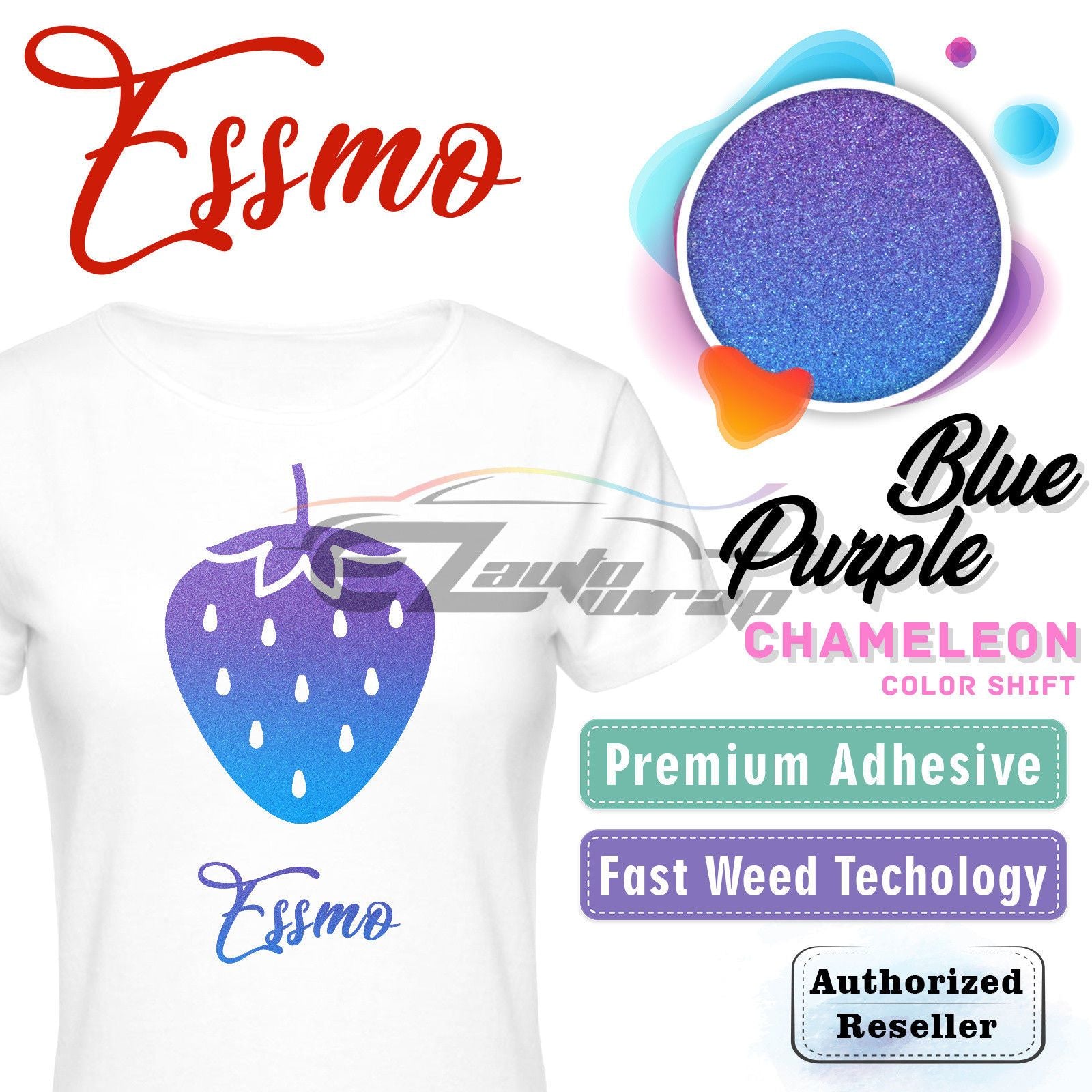 ESSMO™ Purple/Blue Chameleon Color Change Heat Transfer Vinyl HTV ADC02