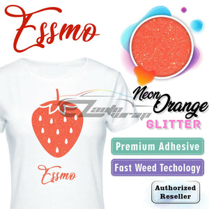 ESSMO™ Neon Orange Glitter Sparkle Heat Transfer Vinyl HTV DG27