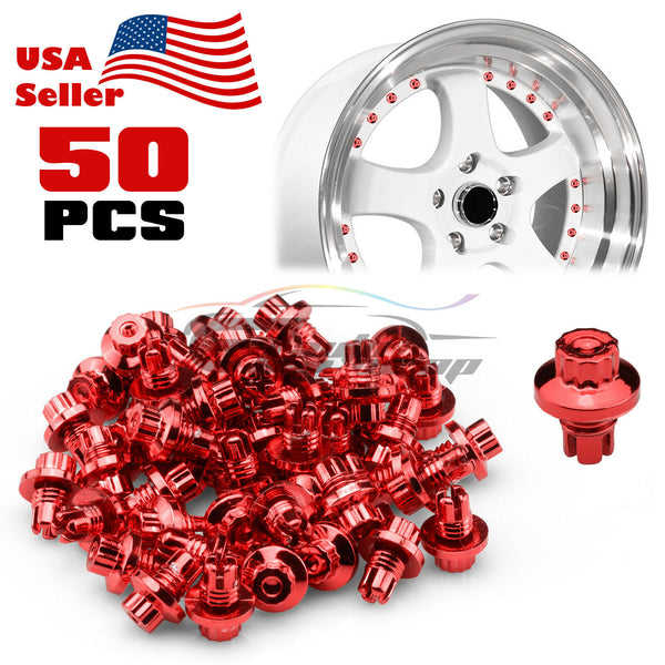 50pcs Flat Wheel Rivets PC-WRL02 (Blue / Gold / Purple / Red / Silver)