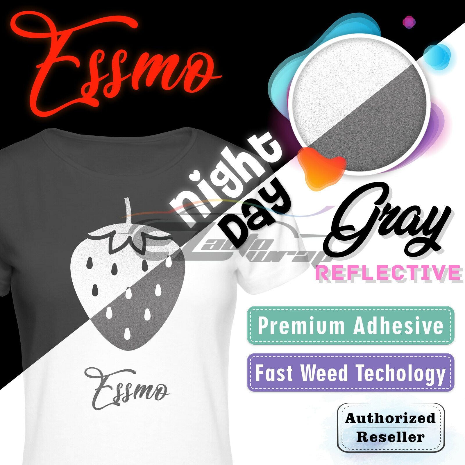ESSMO™ Gray / Silver Reflective Heat Transfer Vinyl HTV RT04