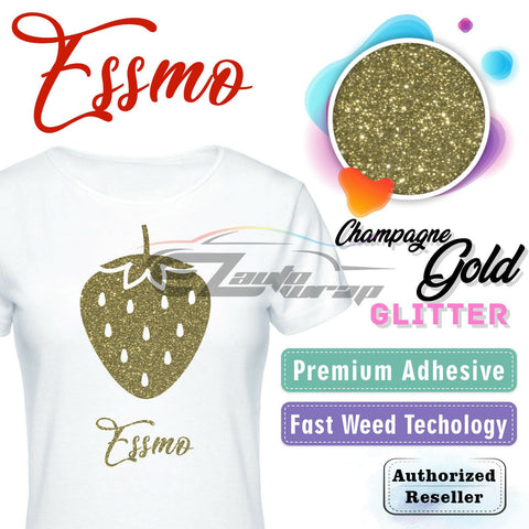 ESSMO™ Champagne Gold Glitter Sparkle Heat Transfer Vinyl HTV DG32