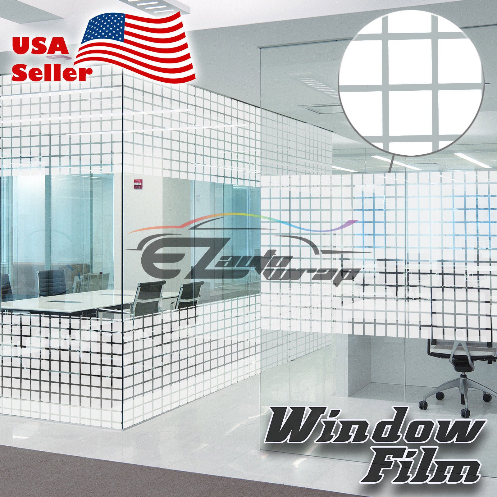 Square Box Static Glass Window Film #46