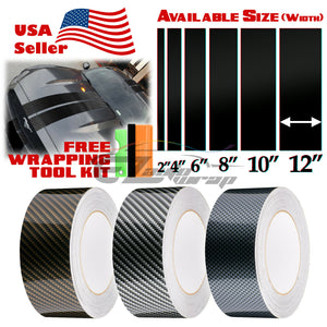 Racing Stripe 2D Carbon Fiber Gloss 2" 4" 6" 8" 10" 12" / 25FT 50FT
