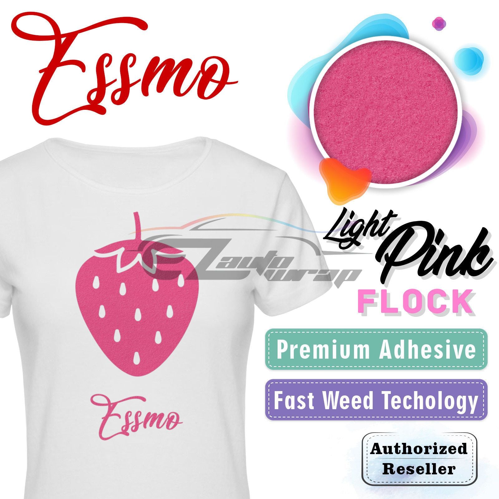 ESSMO™ Light Pink Flock Heat Transfer Vinyl HTV DF08
