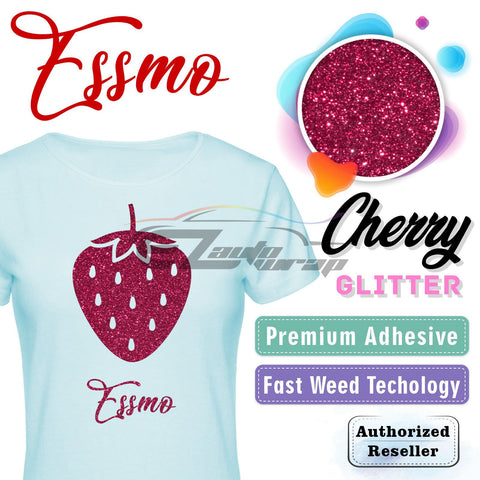 ESSMO™ Cherry Glitter Sparkle Heat Transfer Vinyl HTV DG11