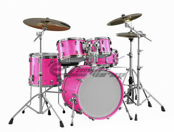 Drum Wrap Vinyl Kit Gloss Diamond Glitter Pink