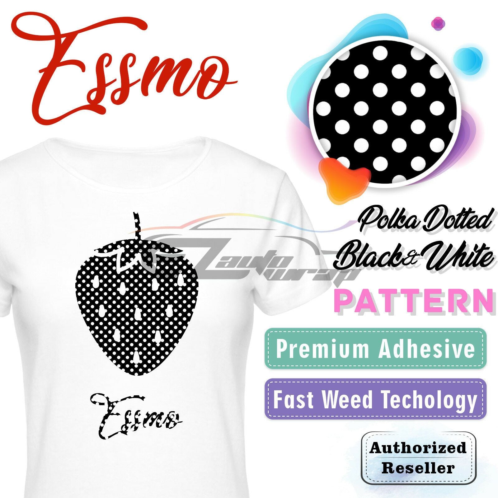 ESSMO™ Polka Dot Black White Pattern Heat Transfer Vinyl HTV SP20