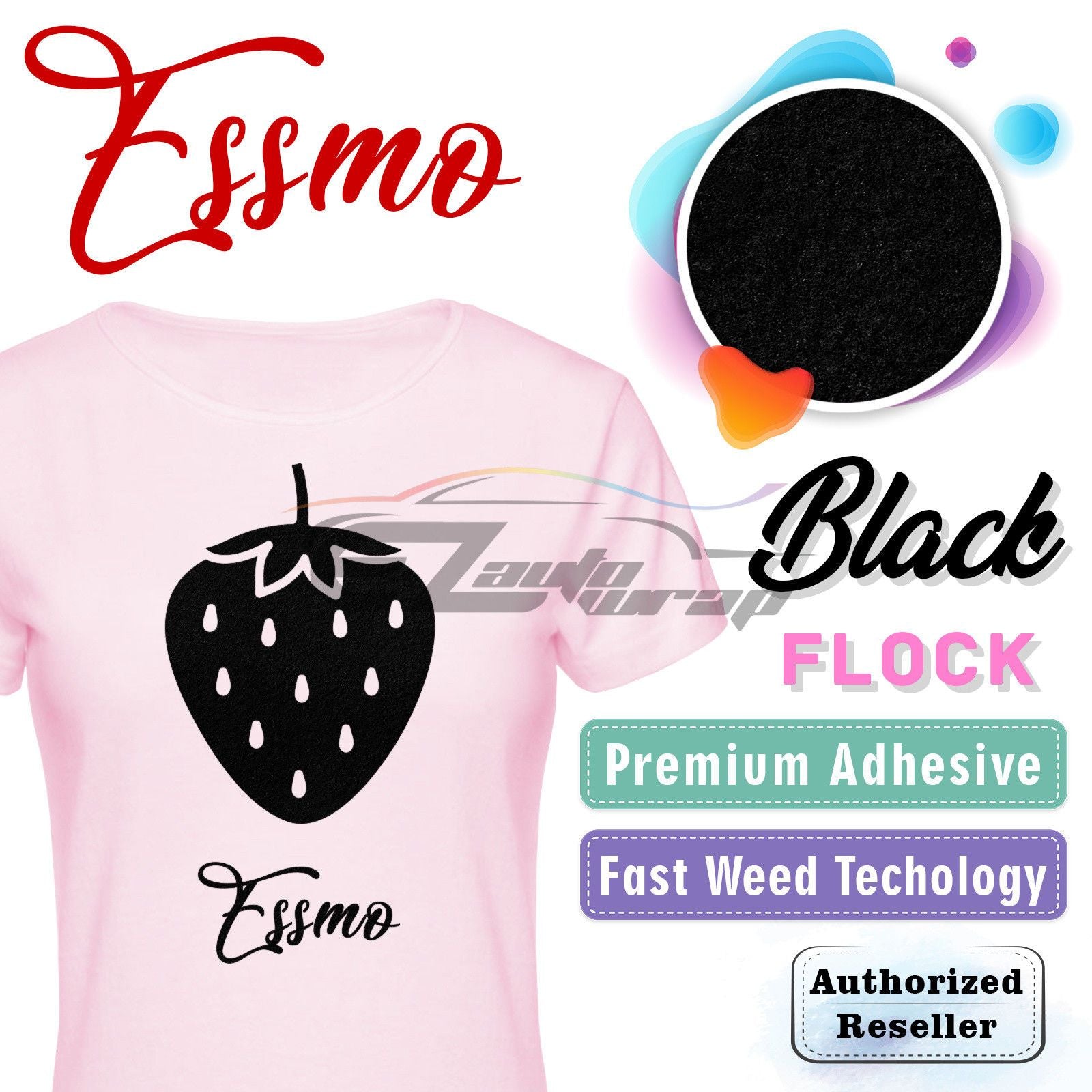 ESSMO™ Black Flock Heat Transfer Vinyl HTV DF01