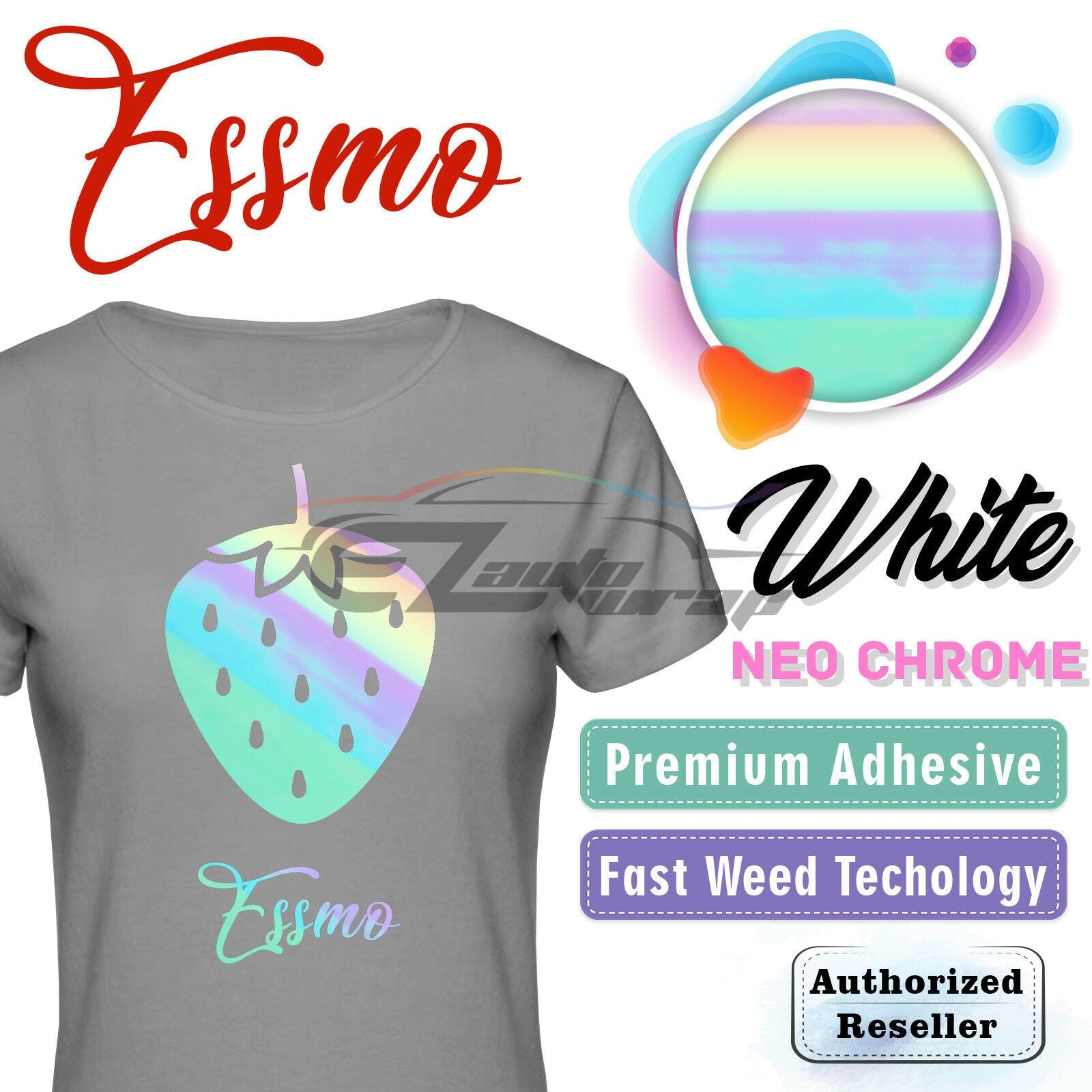 ESSMO™ White Neo Chrome Heat Transfer Vinyl HTV NC05