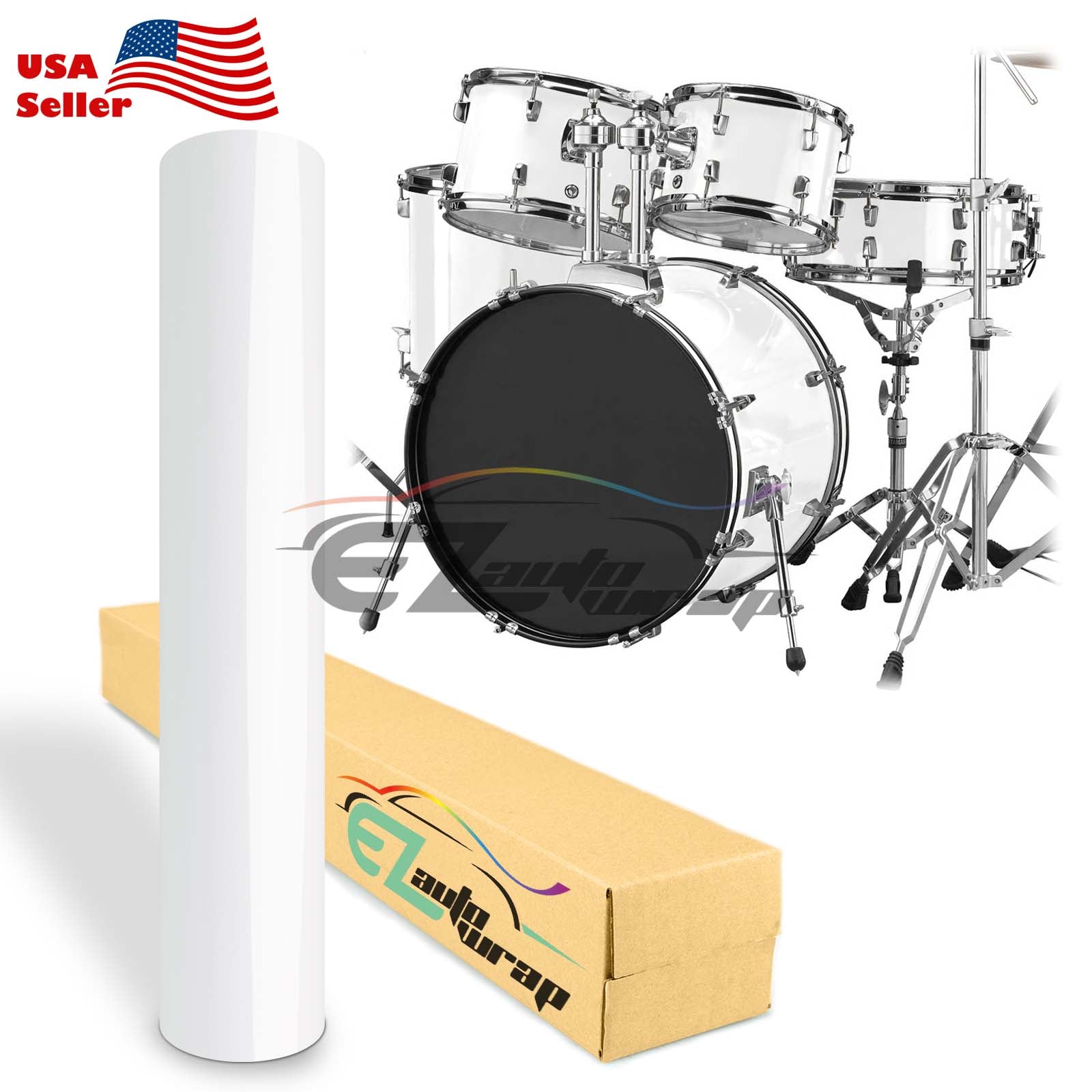 Drum Wrap Vinyl Kit Gloss White