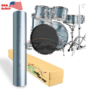Drum Wrap Vinyl Kit Gloss Diamond Glitter Frosted Blue