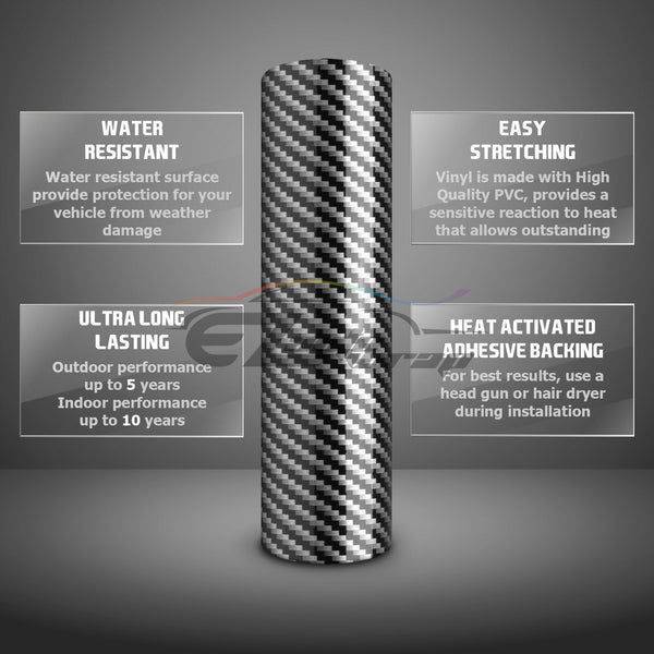 6pcs 4"x6" 2D Carbon Fiber GMC Emblem Overlay