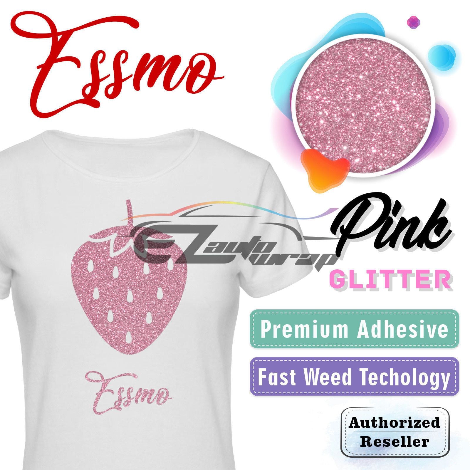 ESSMO™ Pink Glitter Sparkle Heat Transfer Vinyl HTV DG16