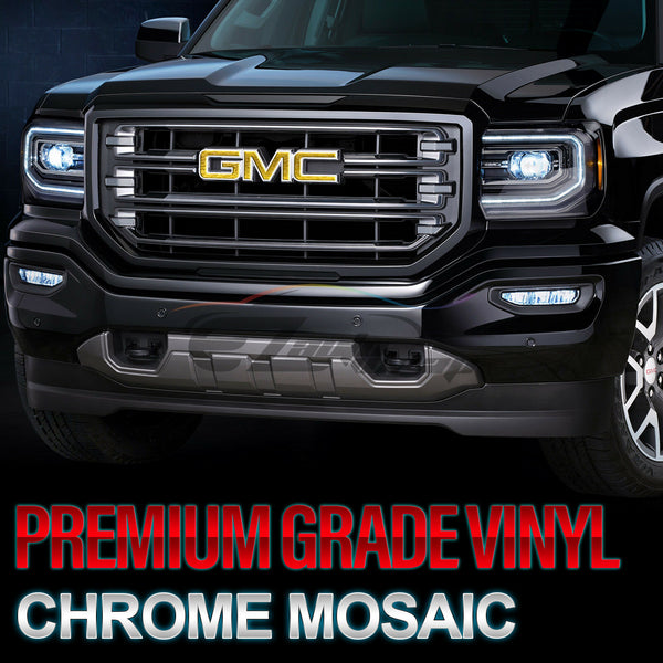 6pcs 4"x6" Chrome Pattern GMC Emblem Overlay