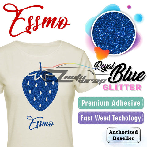 ESSMO™ Royal Blue Glitter Sparkle Heat Transfer Vinyl HTV DG07
