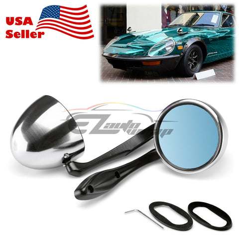Universal Chrome Hotrod Muscle Car Style Side Mirror Set Both Driver & Passenger PC-MI28 Chrome