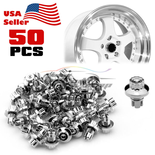 50pcs Flat Wheel Rivets PC-WRL02 (Blue / Gold / Purple / Red / Silver)