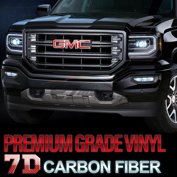 6pcs 4"x6" 7D Carbon Fiber GMC Emblem Overlay