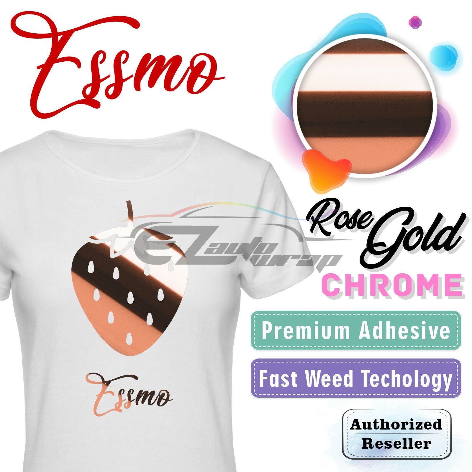 ESSMO™ Rose Gold Chrome Heat Transfer Vinyl HTV DS08