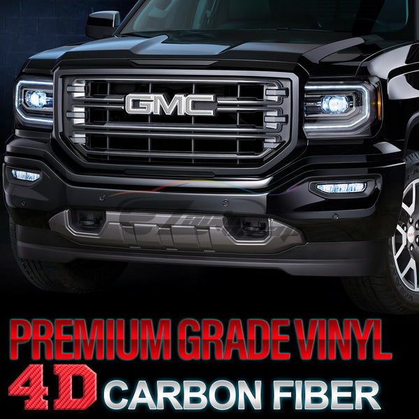 6pcs 4"x6" 4D Carbon Fiber GMC Emblem Overlay