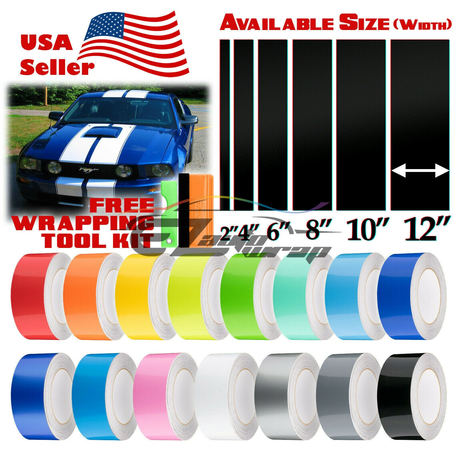 Racing Stripe Gloss 2" 4" 6" 8" 10" 12" / 50FT
