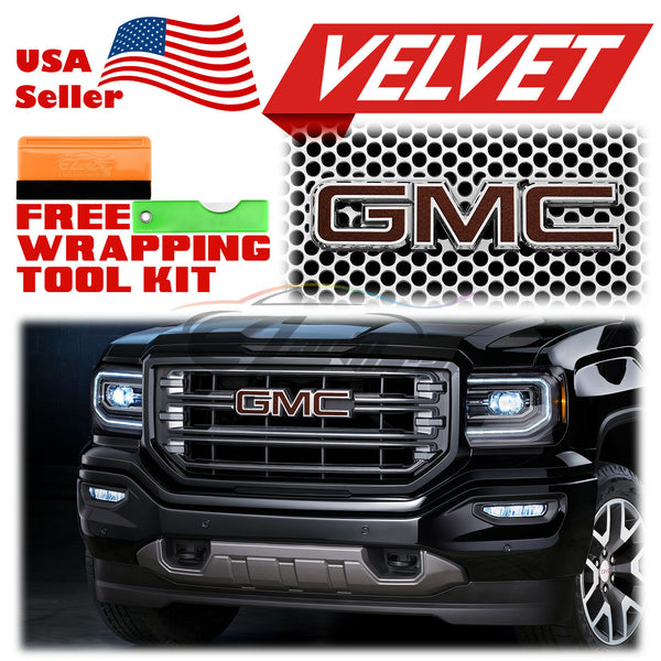 6pcs 4"x6" Velvet Suede Texture GMC Emblem Overlay