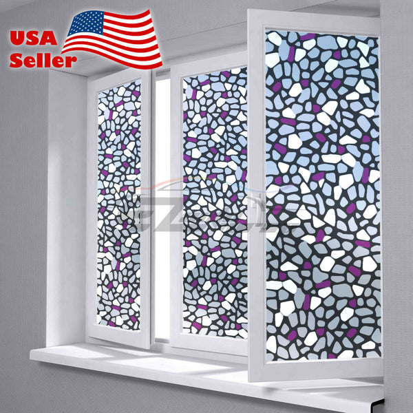 Frosted Puple Brick Tile Glass Window Film 5039A