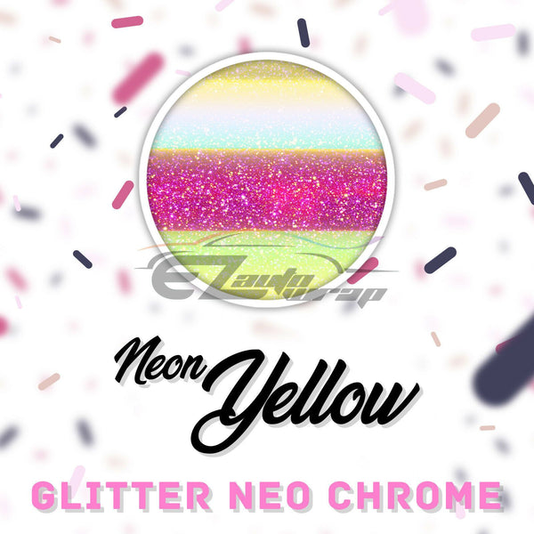 ESSMO™ Neon Yellow Neo Chrome Glitter Holographic Sparkle Heat Transfer Vinyl HTV DHFL04