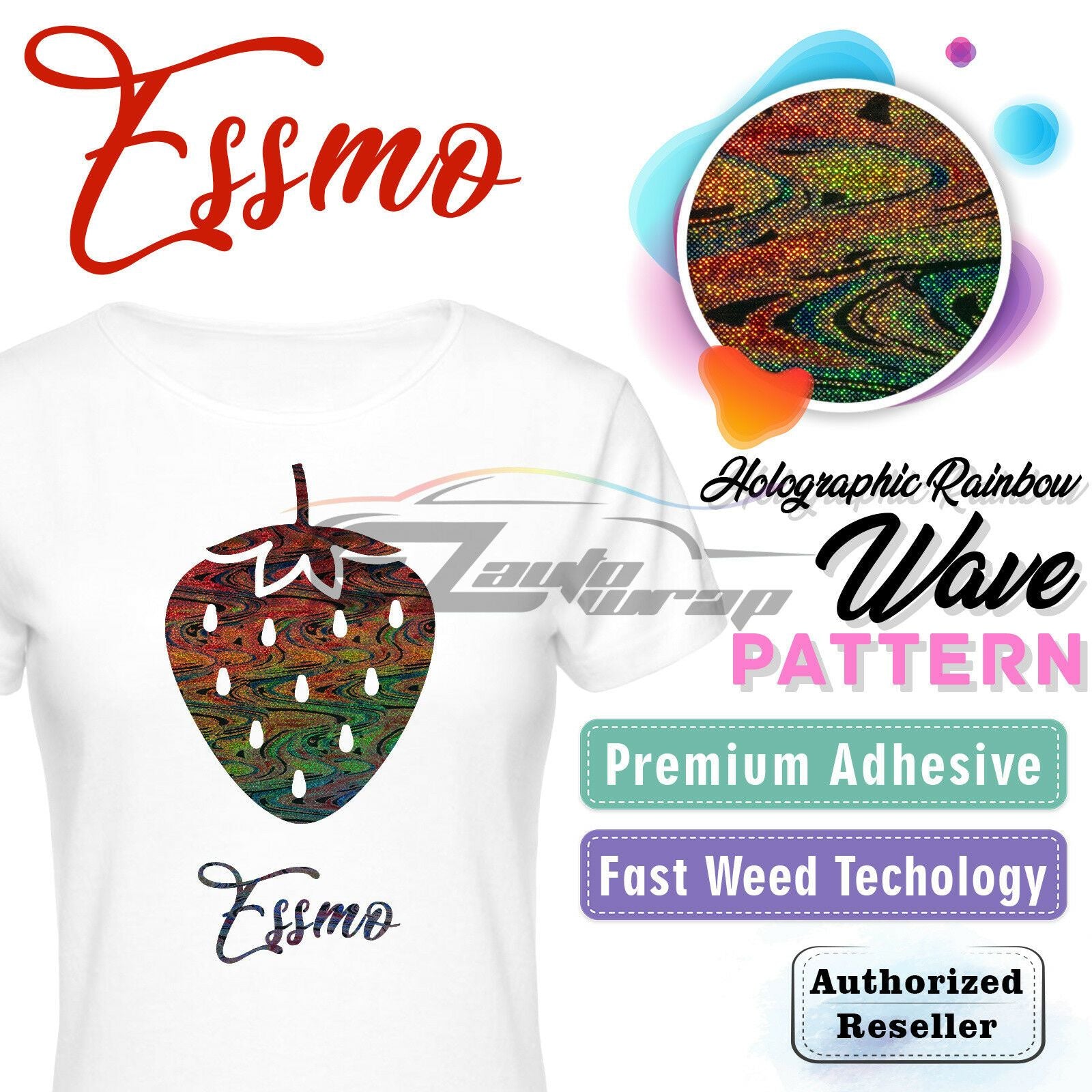 ESSMO™ Holographic Rainbow Wave Pattern Heat Transfer Vinyl HTV SP15