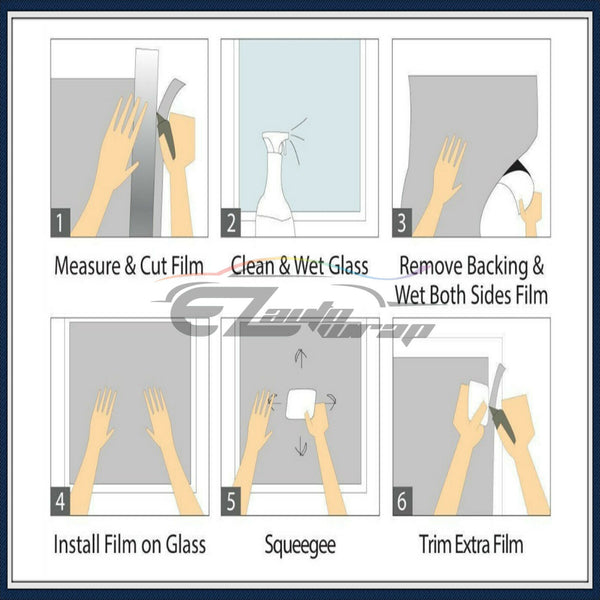 Square Box Static Glass Window Film #46