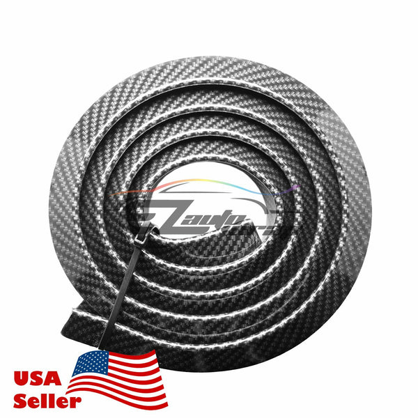 Carbon Fiber Black Rubber Rear Roof Trunk Spoiler Wing 5ft/60"