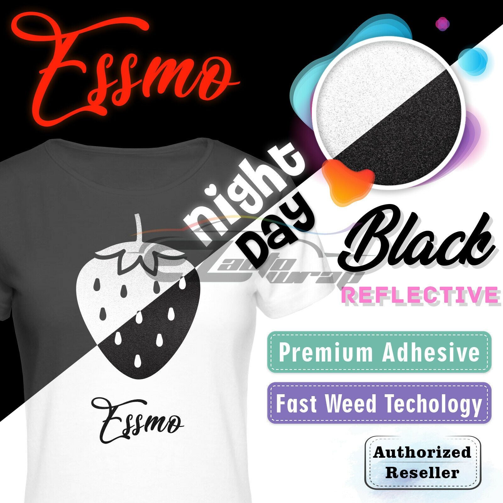 ESSMO™ Silver / White Reflective Heat Transfer Vinyl HTV RT03