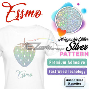 ESSMO™ Holographic Glitter Silver Pattern Heat Transfer Vinyl HTV SP12