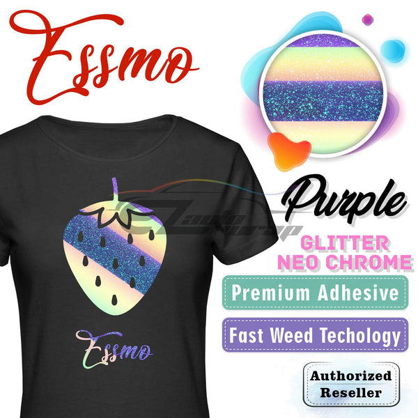 ESSMO™ Purple Neo Chrome Glitter Holographic Sparkle Heat Transfer Vinyl HTV DHFL03