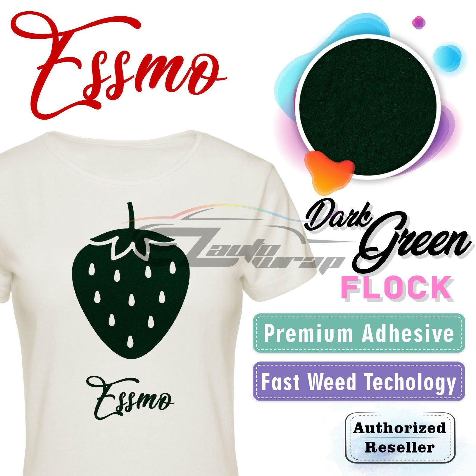 ESSMO™ Dark Green Flock Heat Transfer Vinyl HTV DF10