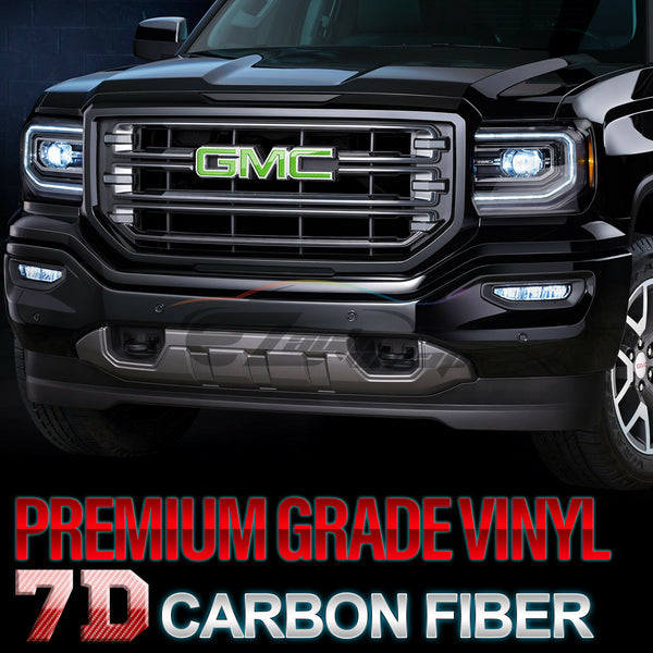 6pcs 4"x6" 7D Carbon Fiber GMC Emblem Overlay