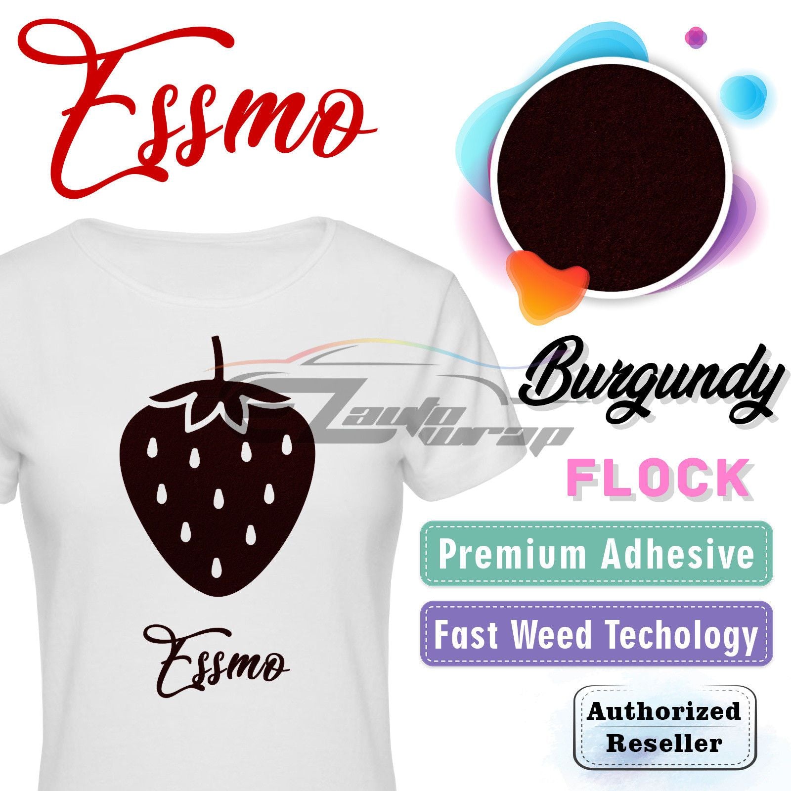 ESSMO™ Burgundy Flock Heat Transfer Vinyl HTV DF17