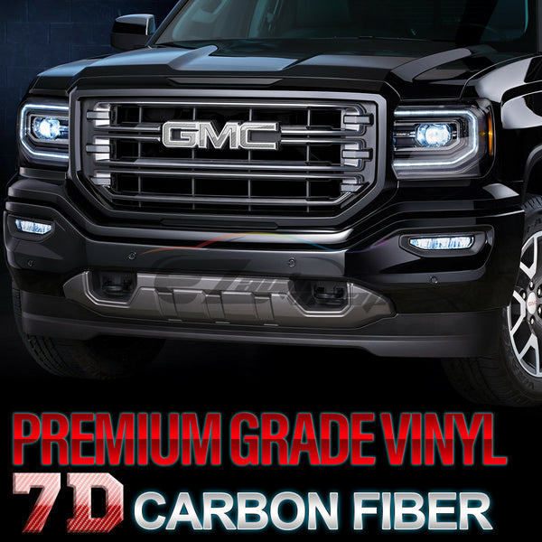 6pcs 4"x6" 7D Carbon Fiber GMC Emblem Overlay