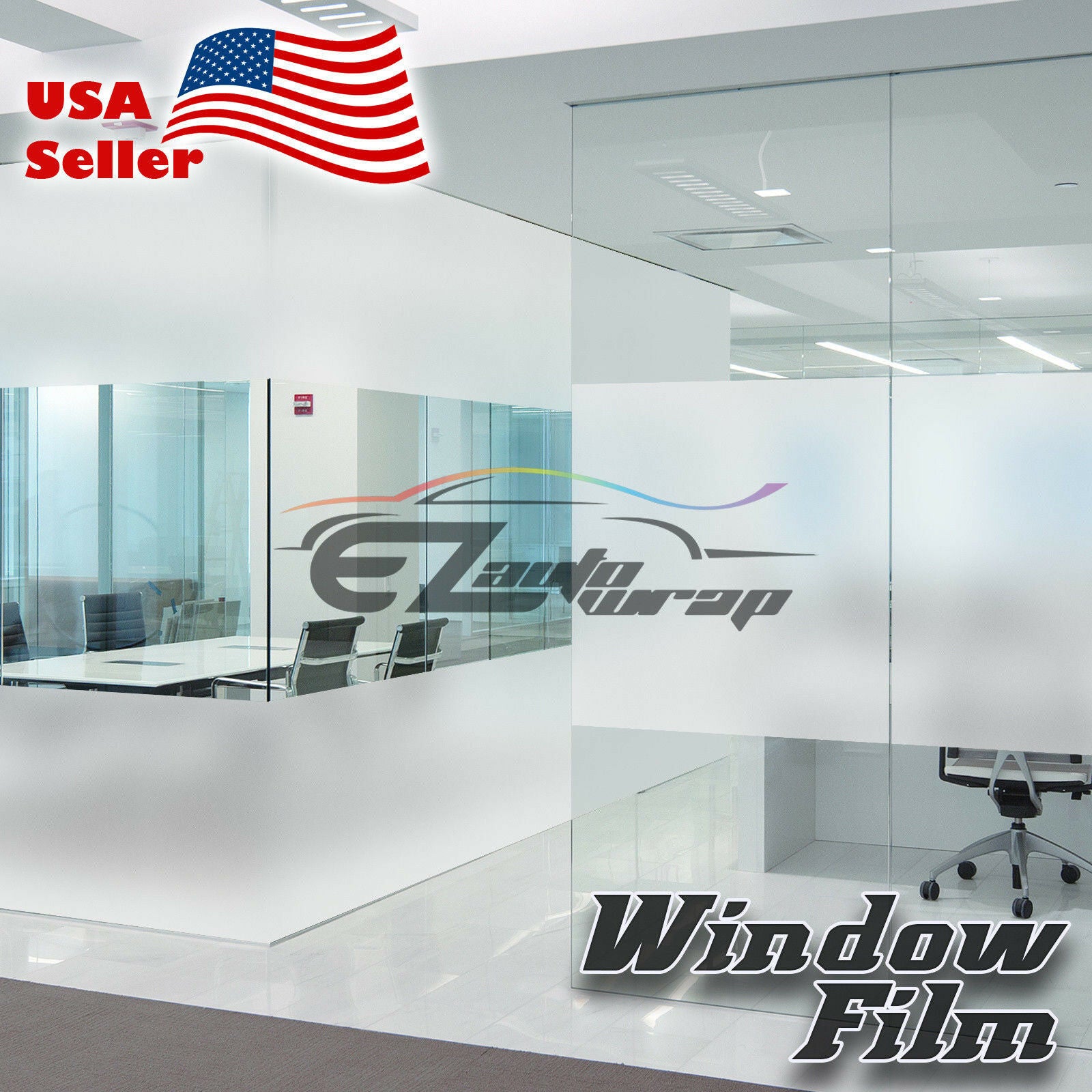 Frosted White Static Glass Window Film #37