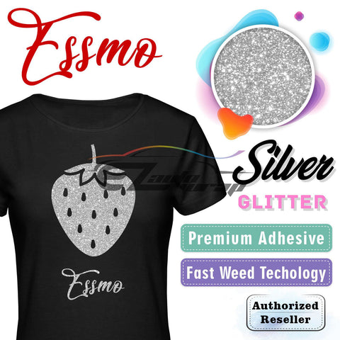 ESSMO™ Silver Glitter Sparkle Heat Transfer Vinyl HTV DG04