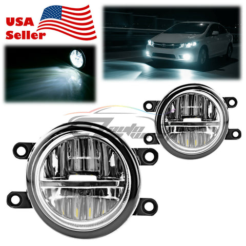 Pair 80W LED Fog Light Lamp Clear lens Replacement Upgrade For Lexus Toyota T5