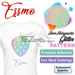 ESSMO™ Silver Holographic Glitter Pattern Heat Transfer Vinyl HTV SP22