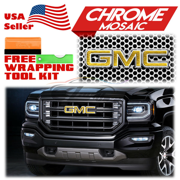 6pcs 4"x6" Chrome Pattern GMC Emblem Overlay