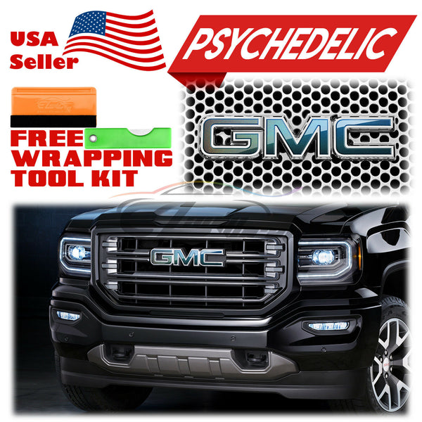 6pcs 4"x6" Psychedelic Gloss GMC Emblem Overlay