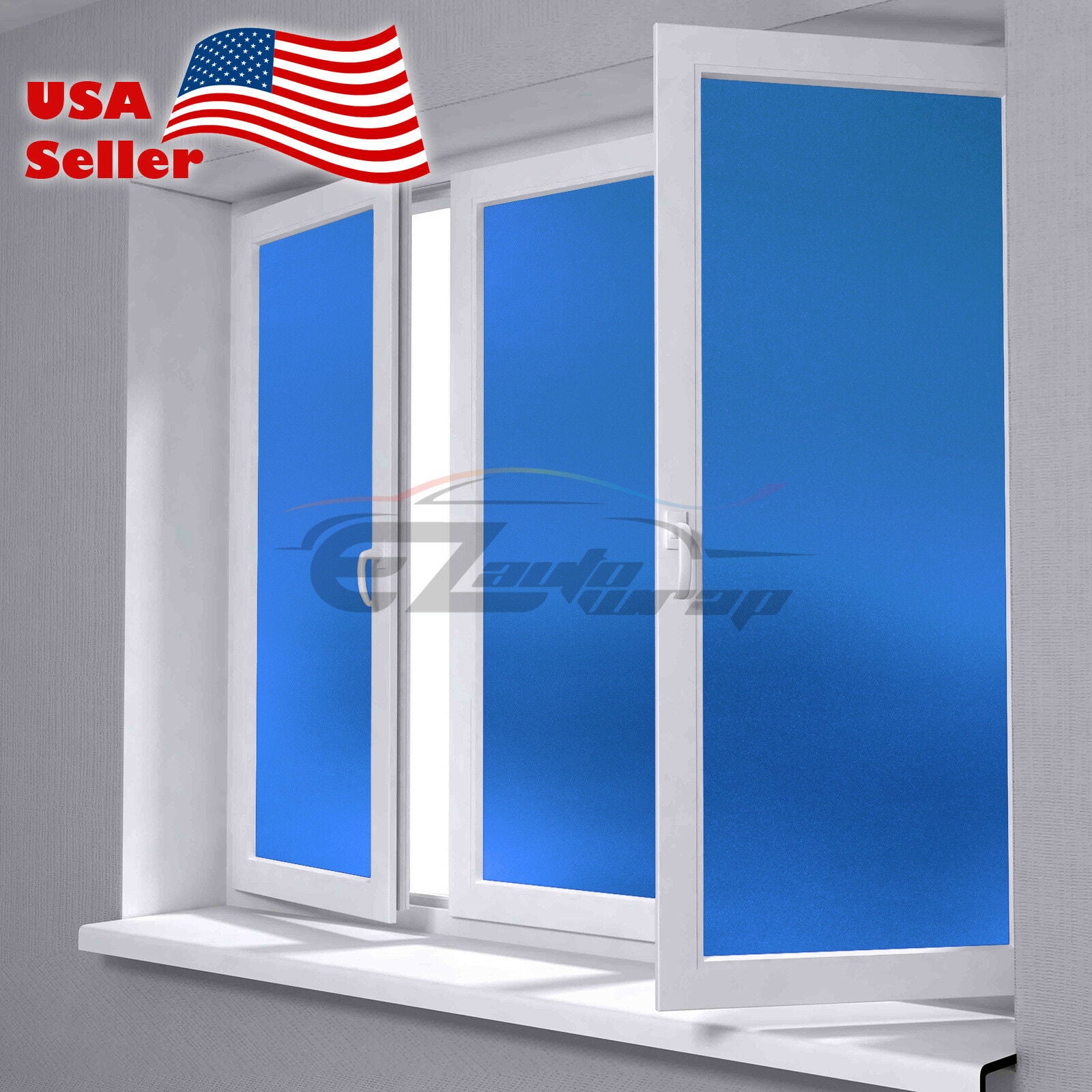 Frosted Blue Glass Window Film