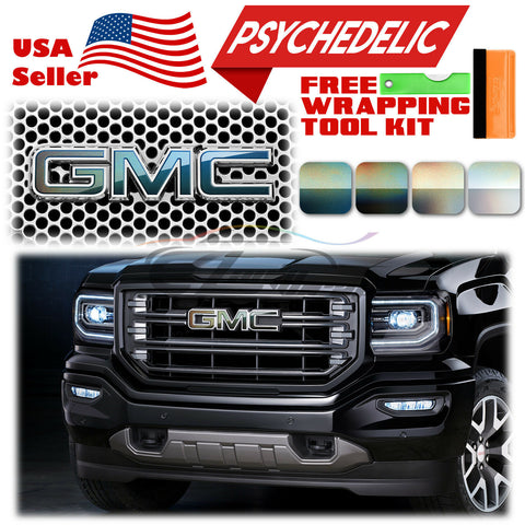 6pcs 4"x6" Psychedelic Gloss GMC Emblem Overlay