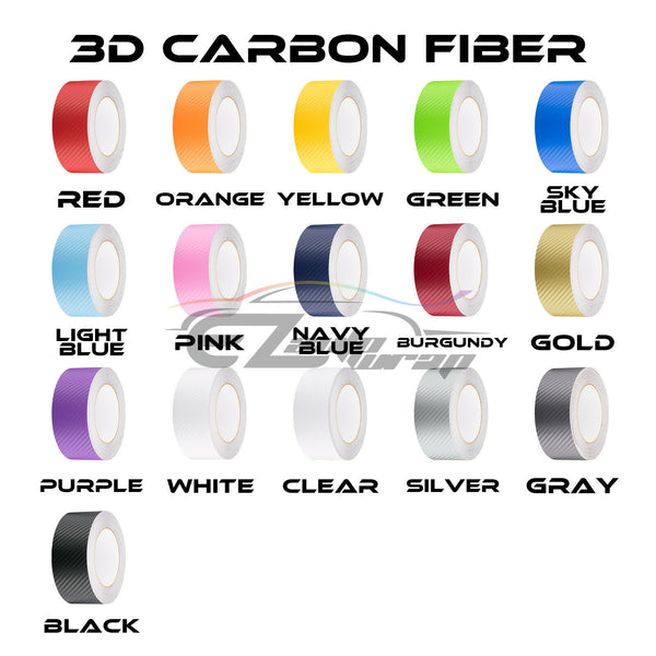 Racing Stripe 3D Carbon Fiber Matte 2" 4" 6" 8" 10" 12" / 25FT